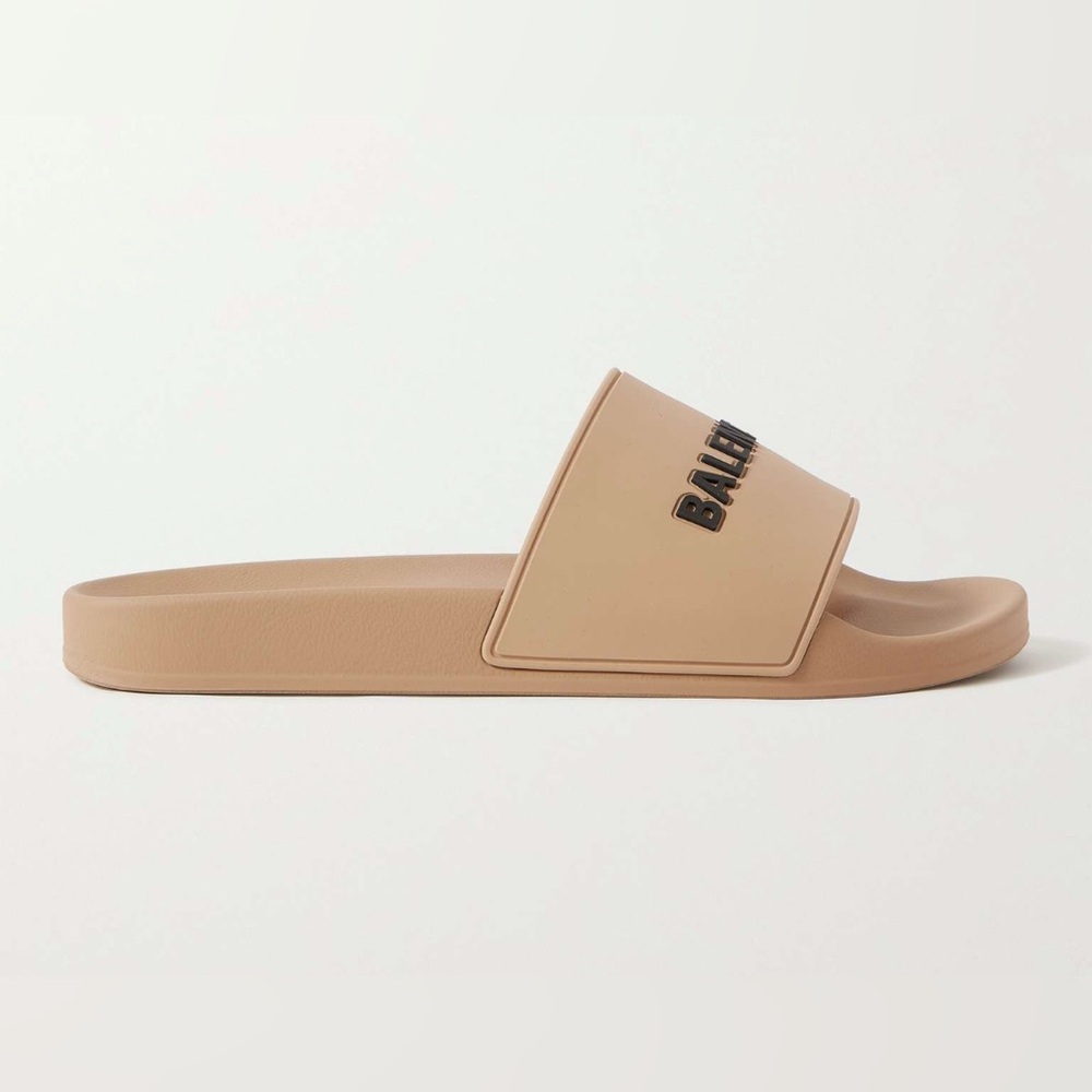 Balenciaga Tan Slide Sandals
